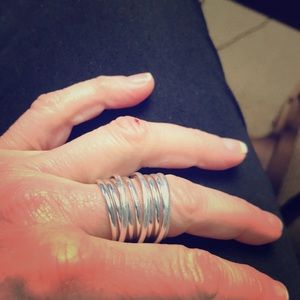 Layered silver ring